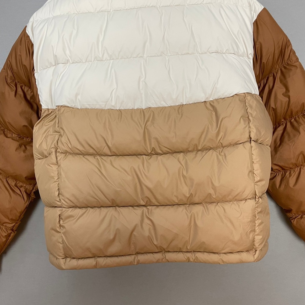 Columbia Pike Lake II Cropped Insulated Jacket Omni-Heat Puffer Coat Brown White - Picture 10 of 16